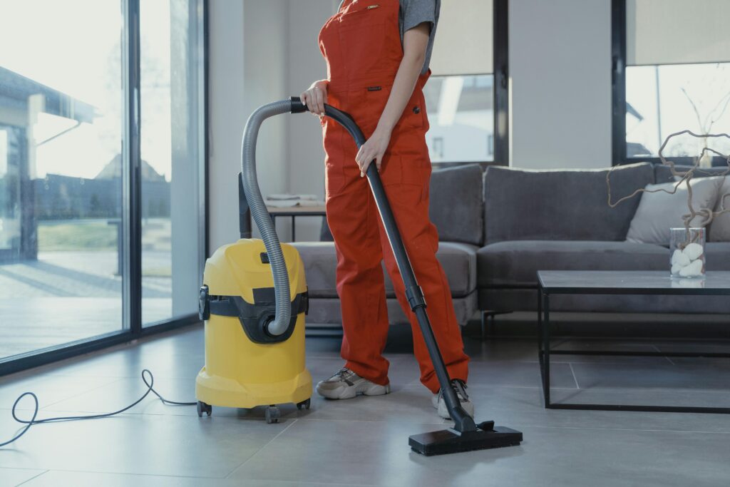 Deep cleaning service making a home spotless