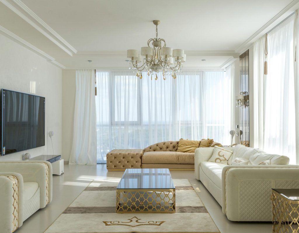 Cozy living space in a fully furnished Austin vacation rental